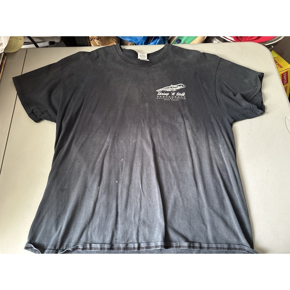 Vtg Shrimp‎ N Stuff XL Black T Shirt